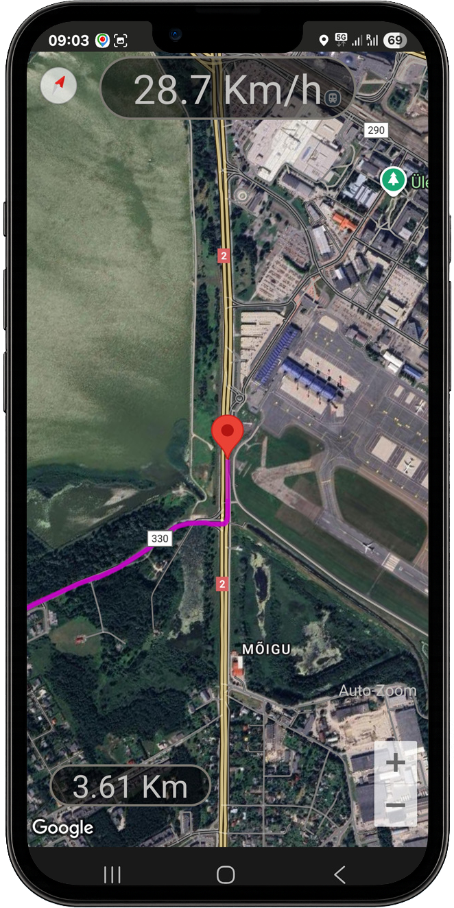 Export GPX screen